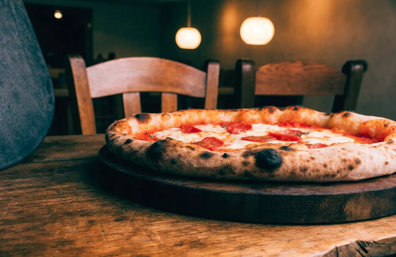 Dining room inside a Croydon pizza restaurant