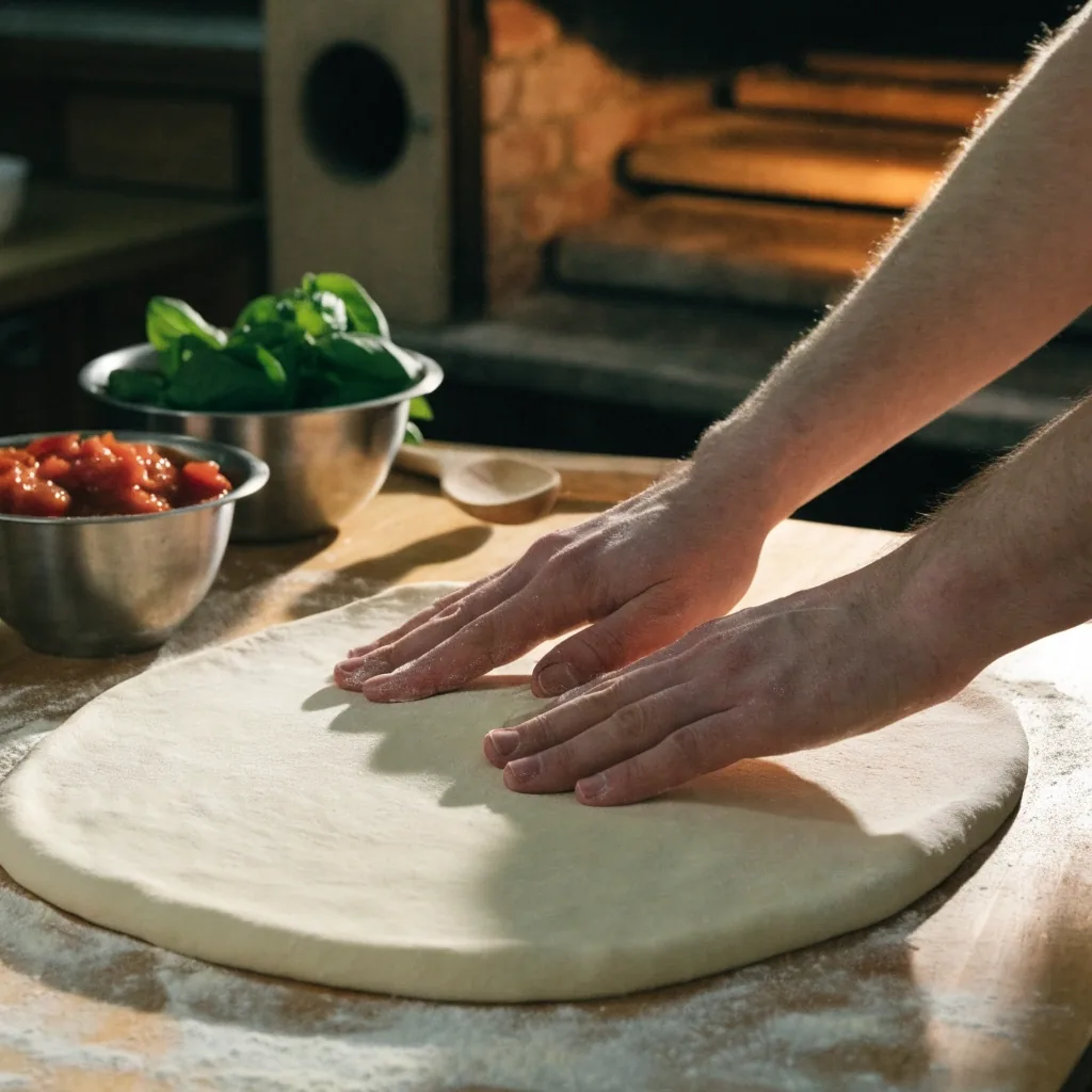 Inside a Fireaway Pizza kitchen with fresh dough and oven warmth