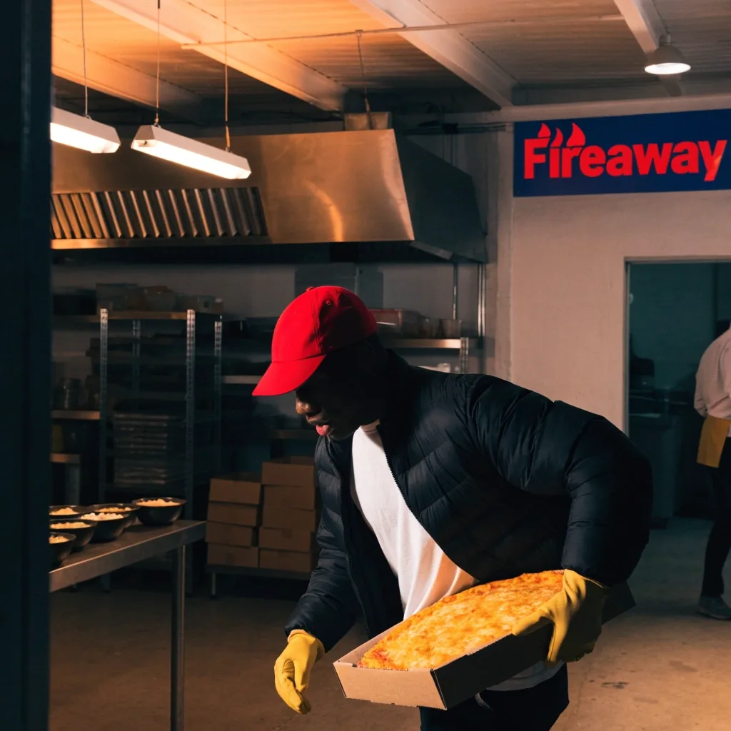 Evening handover at the Fireaway counter in Croydon