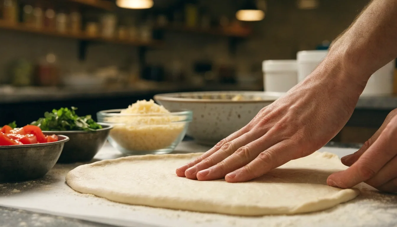 Pizza baking in a hot stone oven at Fireaway Pizza