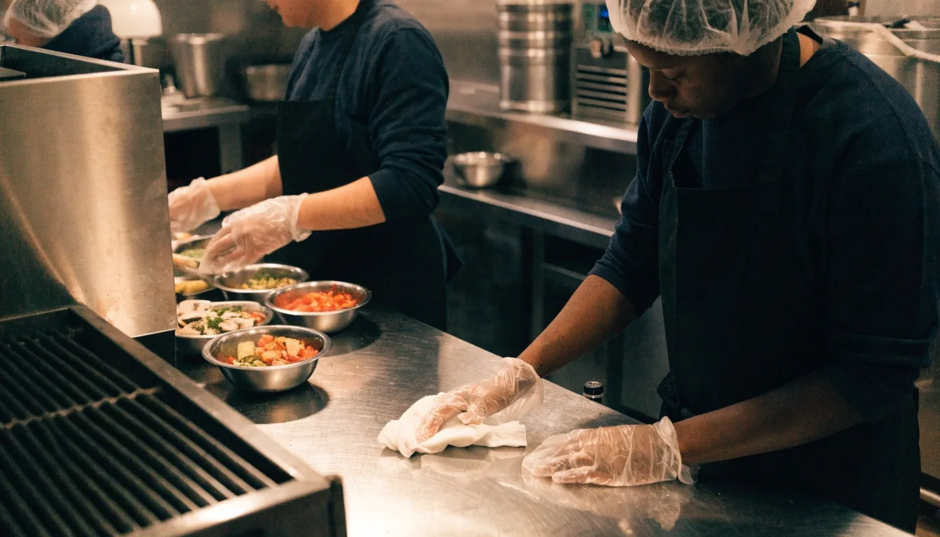 Fresh dough being prepared on a floured kitchen worktop